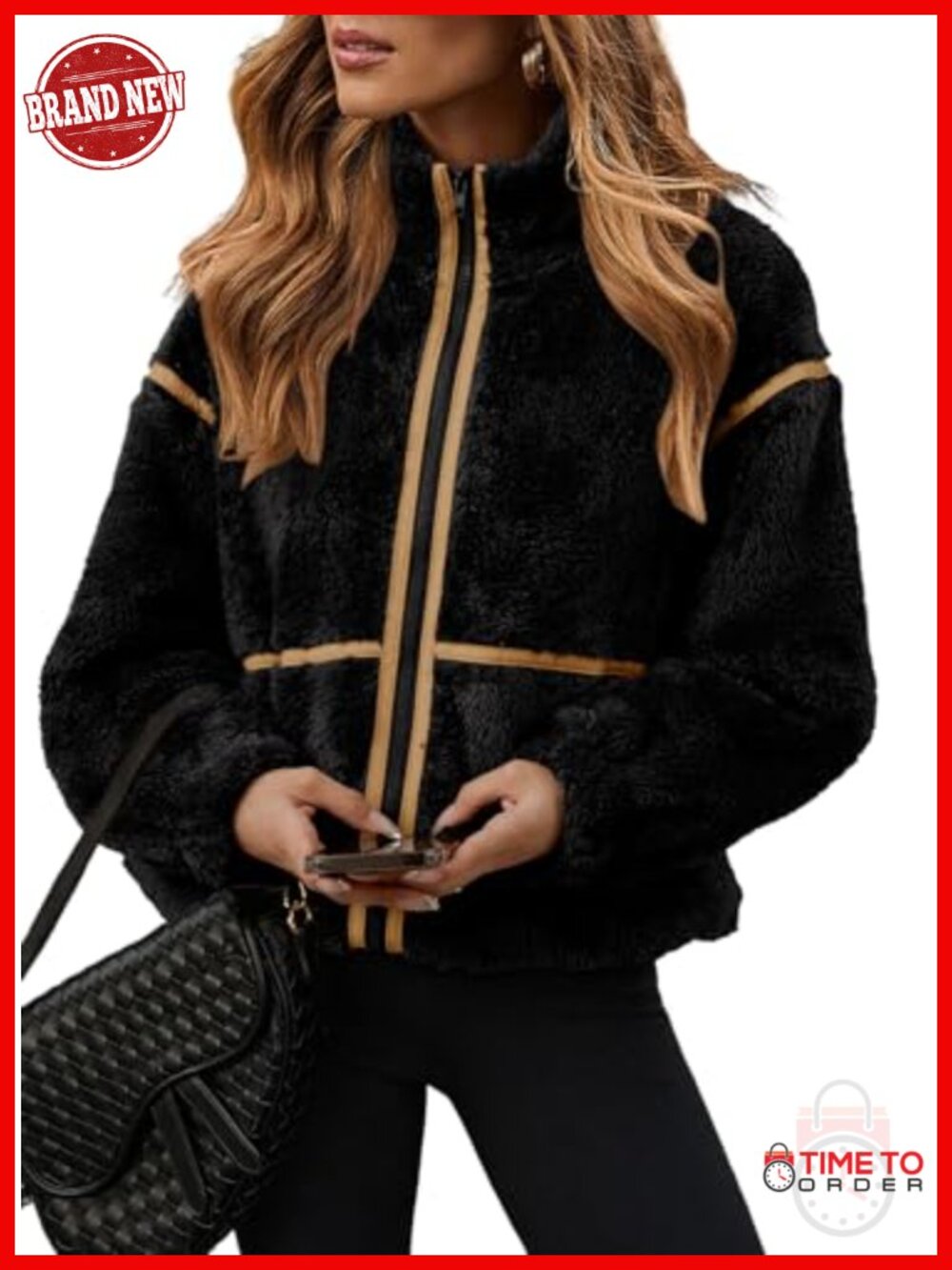 Women's Sherpa Fleece Zip Jacket Warm Winter Coat with Pockets - Picture 1 of 6